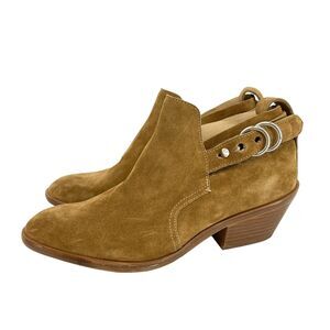 Rag & Bone Sullivan Brown Suede Ankle Boots Women's Size 6.5 Buckle Bootie